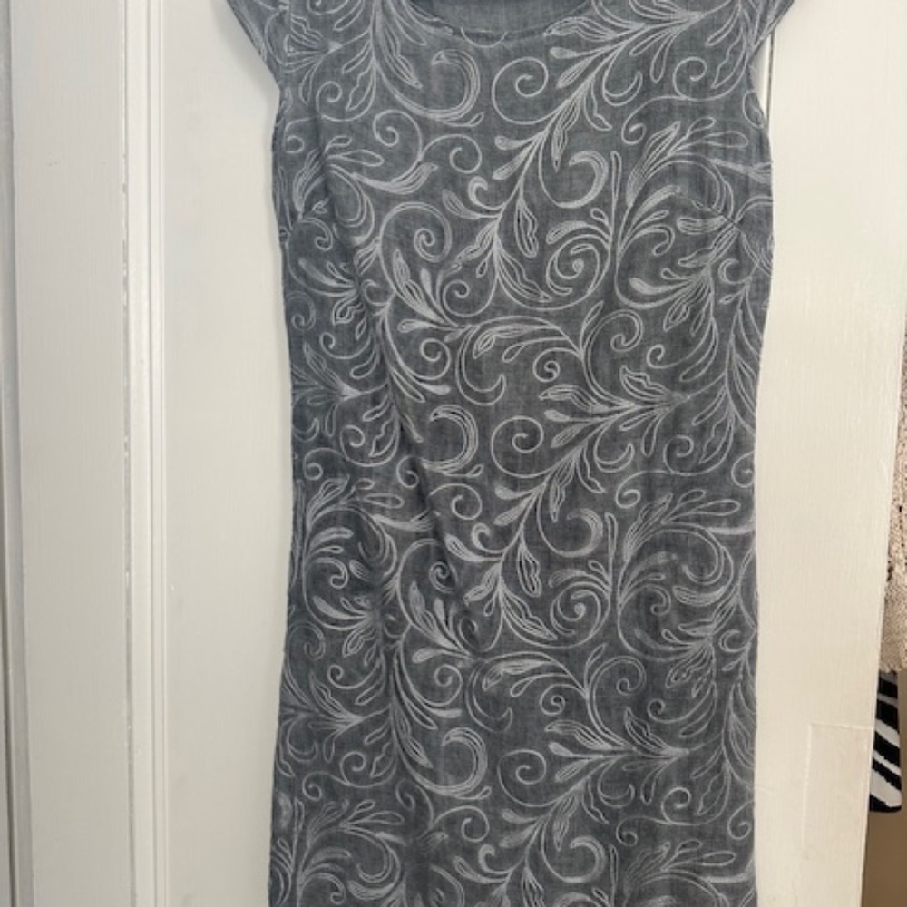 Lina Tommie Grey Cap sleeve dress size small made in Italy